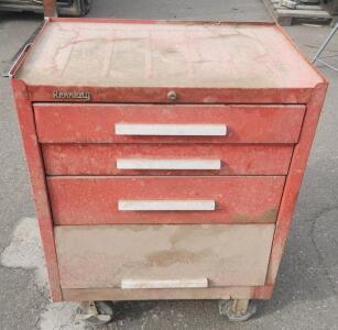Kennedy 4-Drawer Tool Chest with Wheels, Red Metal, 27"x18"x35"