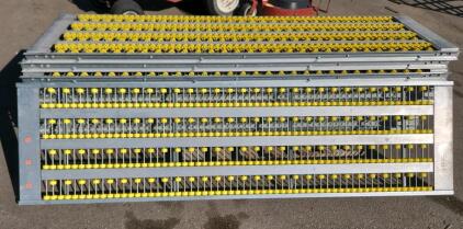 Gravity Roller Conveyor Flow Rack, Approx. 90"x24", Galvanized Steel, Yellow Rollers