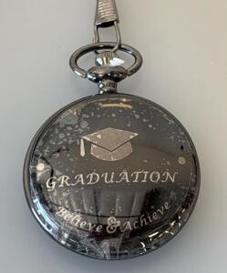 Quartz Vintage &ldquo;Graduation&rdquo; Pocket Watch W/ Chain