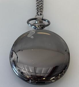 Quartz Classic Plain Pocket Watch W/ Chain
