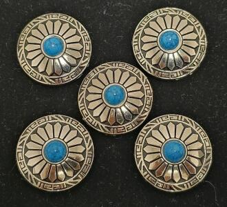 (5) Turquoise & Silver Conchos