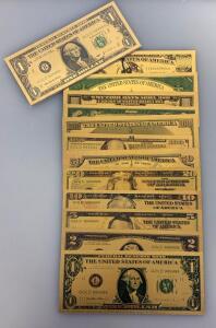 24K Gold Foil U.S. Dollar Bills