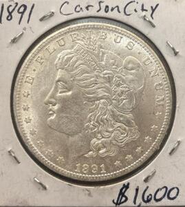 1891-CC Morgan Silver Dollar