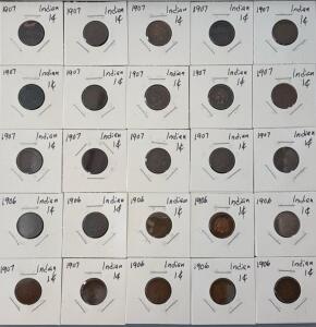 (25) Indian Head Cent Pennies