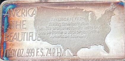 &ldquo;America The Beautiful&rdquo; Troy 1oz .999 Silver Big Sur. American Farm Bar