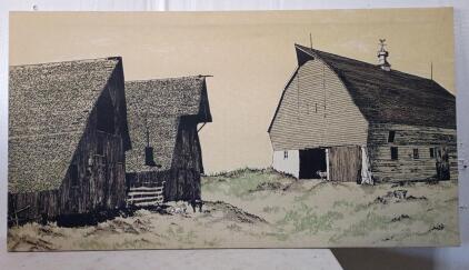 Farm Land Painted on Canvas 48"X26"