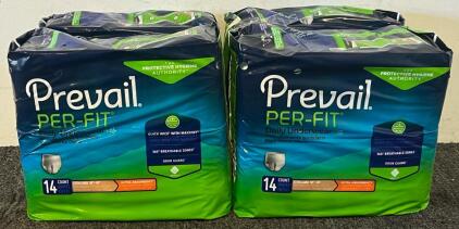 (4) Pcs 14 Count Prevail Per-Fit Daily Protective Underwear Size XL