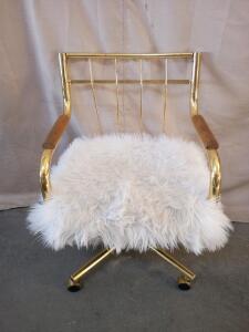 Furry Padded Chair on Wheels 32"X23"X23"