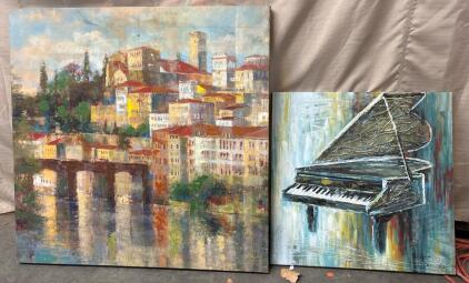 2 Watercolor Paintings L 3&rsquo; W 2&rsquo; 11&rdquo;, L 2&rsquo; 1&rdquo; W 2&rsquo;