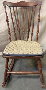 Antique Rocking Chair H 2&rsquo; 8&rdquo; W 1&rsquo; 3&rdquo; L 1&rsquo; 5&rdquo;