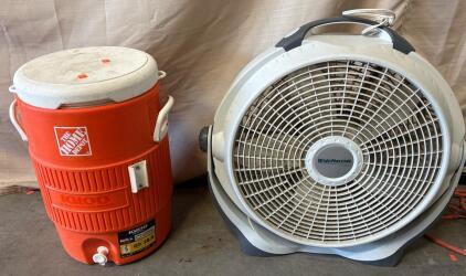 Lasko WindMachine Fan and Igloo Water Jug