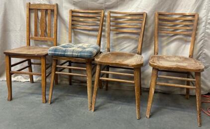 Wooden Chairs H 2&rsquo; 5.5&rdquo; W 1&rsquo; 4&rdquo; L 1&rsquo; 3.5&rdquo;