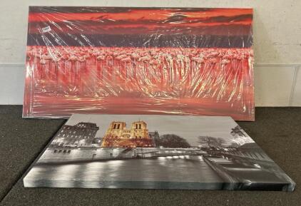 (2) Reprinted Pictures On Canvas