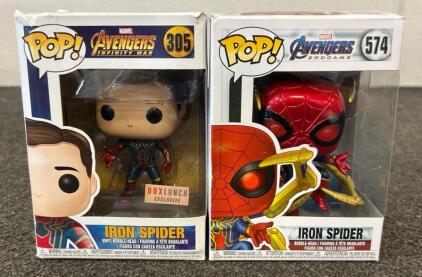 (2)Funko Pop Iron Spiders