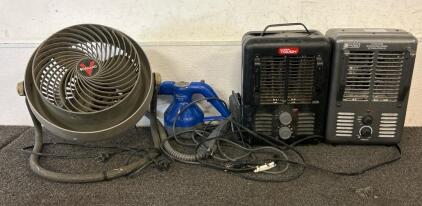 (1) Steamer, (2) Heaters, And More