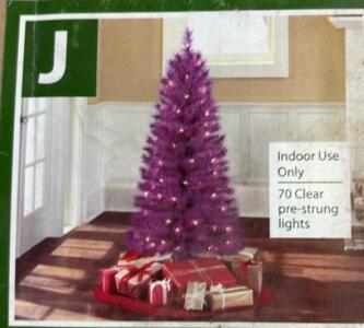 3.5ft Holiday Time Franklin Purple Tree