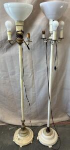 (2) Vintage Floor Lamps / 62&rdquo; H