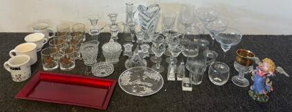 Glassware Including Cup Sets, Vases, Candle Holders & More