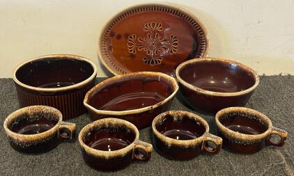 Vintage Brown Drip Glaze Pottery Collection