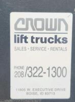 Crown RR5220-45 Electric Forklift, 4,065 lbs Capacity, 36V Battery. RUNS WELL SERVICED EVERY 3 MONTHS - 2