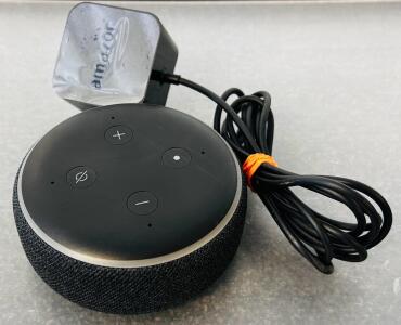 Amazon Echo Dot (3rd Generation) Smart Speaker. Powers On.