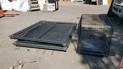 Metal Dog Encloser (8 Panels) 58.5"x70.25" With Metal Dog Crate