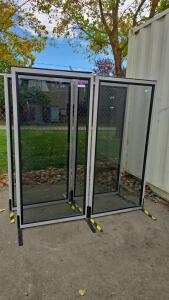 (4)Portable Room Glass Dividers 30"W X 63"H For Home or Office.