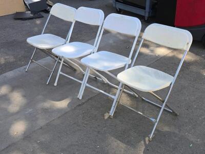 (4) Metal-Frame Plastic Chairs - 31"H