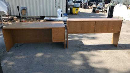 Large Two Piece Office Desk With Storage