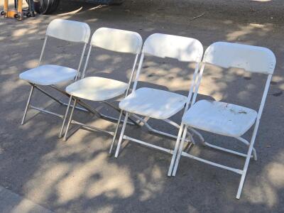 (4) Metal-Frame Plastic Chairs - 31"H