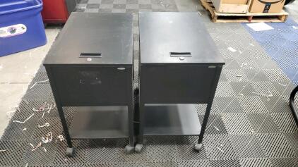 (2) Safco Extra Deep Mobile Tub File 24 5/8"x16.5"x28"