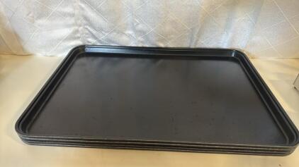 (4) Black Bakery Case Trays