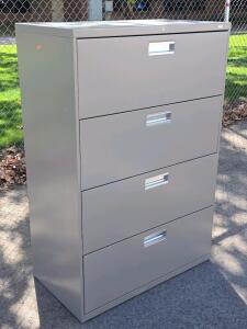 Large Metal 4-Drawer File Cabinet - 53"H x 36"W x 19"D