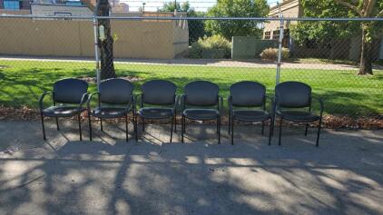 (6) Black Office Chairs 20.5"x30"x18"