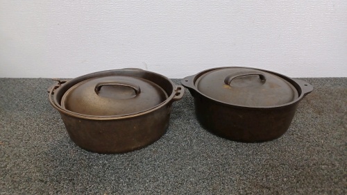 (2) 10" Cast-Iron Dutch Ovens with Lids