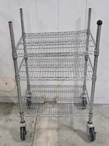 3-Tier Stainless Rolling Wire Rack - 40"H x 24"W x 18"D