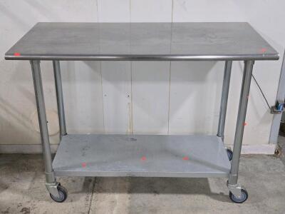 2-Tier Stainless Rolling Table Cart - 35"H x 47&frac14;"L x 23⅝"D