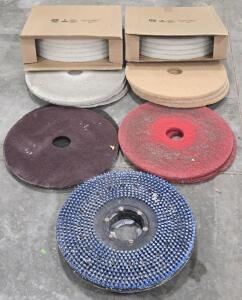Assorted New & Used Industrial Floor Scrubber Attachments