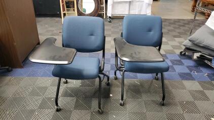 (2)Office Chair With Attach Desk Top On Wheels 23"x31"x36"