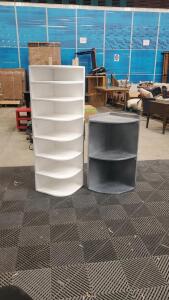 (2) Multi-Tiered Corner Shelf Unit