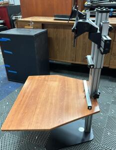 Countertop Adjustable Computer Desk w/ Dual Monitor Mounts