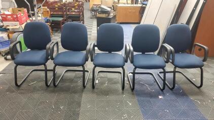 (5) Blue Office Chairs