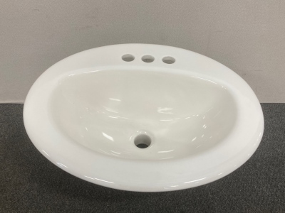 AquaSource White Oval Self-Rimming Sink