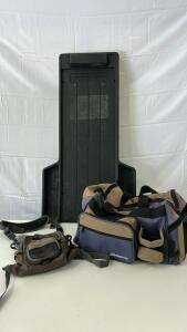 (1) Allen Fall River Fly Fishing Chest Pack (1) Shakespeare Fishing Gear Dufflebag (1) Mechanics Creeper 3ftx20in
