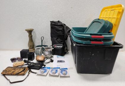 (1) Cargoloc Roof Top Waterproof Cargo Carrier (1) Firenze Bella Leather Crossbody Purse (2) Genuine Marble Made In India Boxes And More