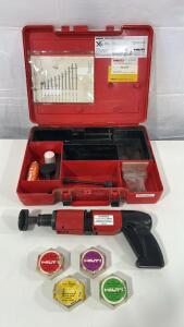 (1)Hilti DX400B Powder Actuated Tool with Steel Case and Extra Parts