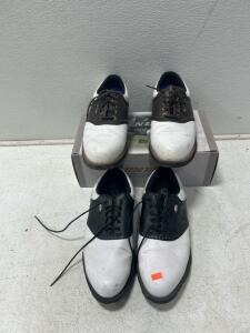 (1) Dunlop size 10 1/2 Golf shoes (1) Dunlop size 10 Golf shoes