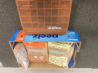 Magnum Tackle Box, Adler Wood Chips For smokers And 3 1 3/4 LBS Bar-B-Que, 2 2 Lbs Hickory Wood Chips, And Mesquite Wood Chips