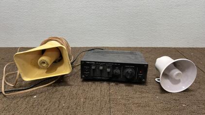 MPA-25 20 WA PA Amplifier Model 32 2033A,Epc mini Siren Model 49SO,ATlas IED AP -30T Horn Loudspeaker