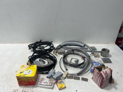 (1) Box of Wire insulators (1) Box of Electrical Pieces (1) Box of 3.75&rdquo;x 10&rsquo;x .125&rdquo; Scotch-Seal And more